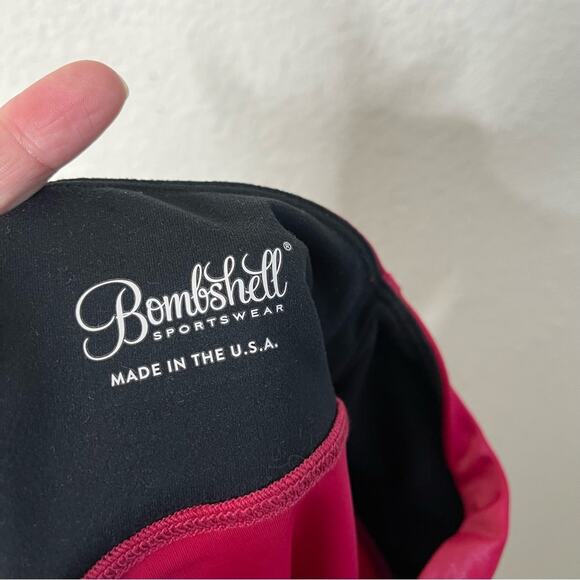 Bombshell Sportswear SET Power Gloss Red Bra & Leggings 2 Piece Size XS / S - Picture 10 of 11